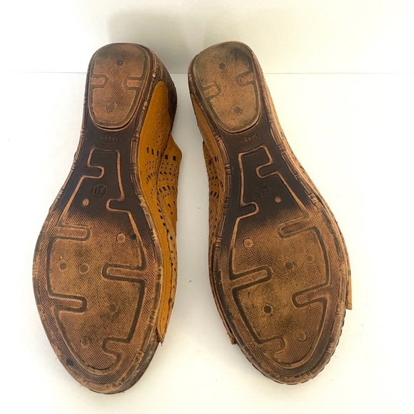 Bonavi / La Pinta Leather Wedge Slip on Sandal Tan Size 41 EU - Picture 4 of 9